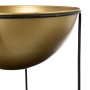 Set of Planters Black Golden Metal 25 x 25 x 35 cm (2 Units)