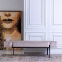 Chaise Longue Sofa 140 x 59 x 42 cm Beige Metal Wood