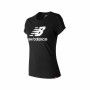 Damen Kurzarm-T-Shirt New Balance Essentials Schwarz