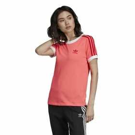 Damen Kurzarm-T-Shirt Adidas 3 Stripes Lachsfarben