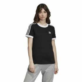 T-shirt med kortärm Dam Adidas 3 Stripes Svart