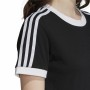 T-shirt med kortärm Dam Adidas 3 Stripes Svart