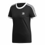 Damen Kurzarm-T-Shirt Adidas 3 Stripes Schwarz