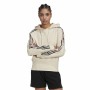 Damen Sweater mit Kapuze Adidas AllOver Print Beige