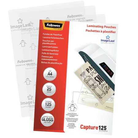 Laminating sleeves Fellowes 25 Units Transparent A4