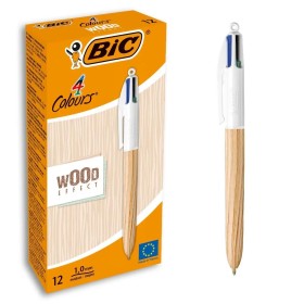 Stift Bic Wood Effect 0,32 mm Bunt (12 Stück)