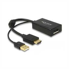 HDMI to DisplayPort adapter DELOCK 62667 Black 4K Ultra HD