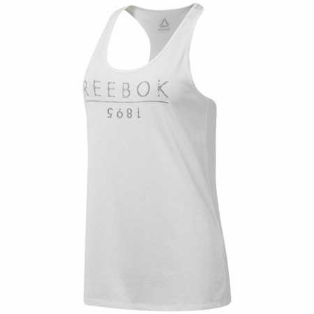 Women's Sleeveless T-shirt Reebok 1895 Race White