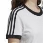 T-shirt med kortärm Dam Adidas 3 stripes Vit (36)