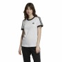 Damen Kurzarm-T-Shirt Adidas 3 stripes Weiß (36)
