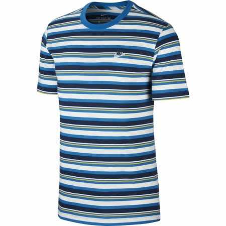 Men’s Short Sleeve T-Shirt Nike Stripe Tee Blue
