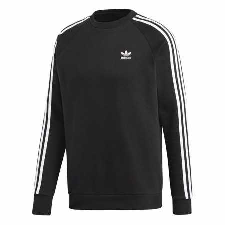 Tröja utan huva Herr Adidas 3 stripes Svart