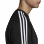 Tröja utan huva Herr Adidas 3 stripes Svart