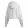 Damen Sweater mit Kapuze Adidas Cropped Weiß