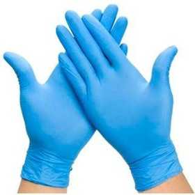 Gants en vinyle jetables M Bleu