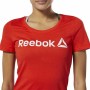 T-shirt à manches courtes femme Reebok Scoop Neck Rouge