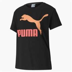 Damen Kurzarm-T-Shirt Puma Classics Logo Tee Schwarz