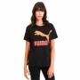 Damen Kurzarm-T-Shirt Puma Classics Logo Tee Schwarz