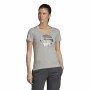 Damen Kurzarm-T-Shirt Adidas Linear Hellgrau