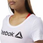 T-shirt med kortärm Dam Reebok Scoop Neck Vit