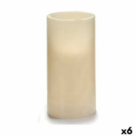 Bougie LED Crème 7,5 x 14,5 x 7,5 cm (6 Unités)