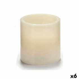 LED Candle Cream 7,5 x 7,5 x 7,5 cm (6 Units)