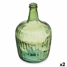 Flasche Streifen Dekoration 19,5 x 35,5 x 19,5 cm grün (2 Stück)