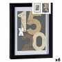Photo frame 20,5 x 2,5 x 26,5 cm Black Glass MDF Wood (6 Units)