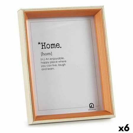 Photo frame 17 x 22 x 3 cm Crystal Brown White MDF Wood (6 Units)