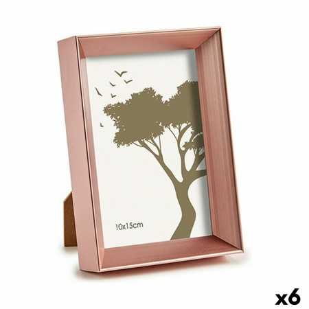 Cadre photo 12 x 3,3 x 17,3 cm Rose Cuivre Plastique verre (6 Unités)