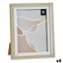 Photo frame 18,8 x 23,8 x 2 cm Crystal Beige White Plastic (6 Units)