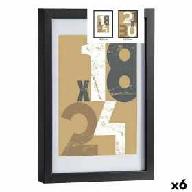 Photo frame 24 x 2,5 x 32,5 cm Black Glass MDF Wood (6 Units)