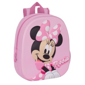 Schulrucksack Minnie Mouse 3D Rosa 27 x 33 x 10 cm