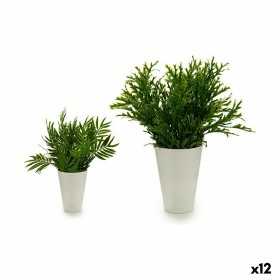 Plante décorative Plastique 13 x 25 x 13 cm Blanc Vert (12 Unités)
