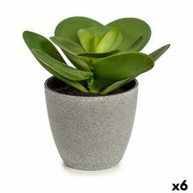 Dekorationspflanze 18 x 18,5 x 18 cm Grau grün Kunststoff (6 Stück)