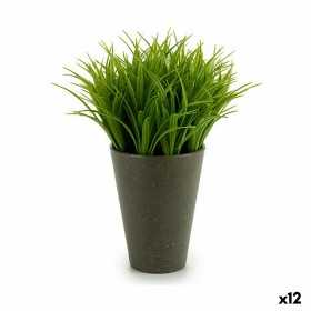 Dekorationspflanze Kunststoff 11 x 18 x 11 cm grün Grau (12 Stück)