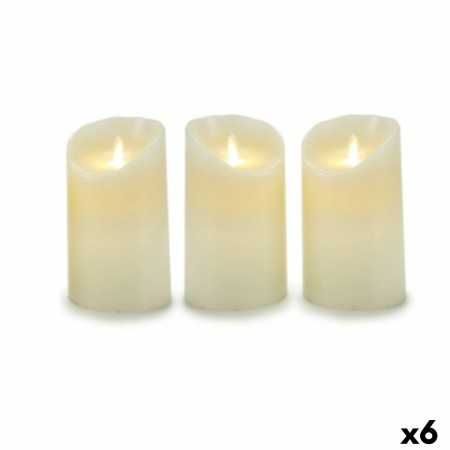 Kerzen-Set Oszillierend LED Creme 8 x 13 x 8 cm (6 Stück)