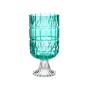 Vase Engraving Turquoise Crystal 13 x 26,5 x 13 cm (6 Units)