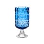 Vase Taillé Bleu Verre 13 x 26,5 x 13 cm (6 Unités)
