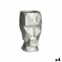 Vas 3D Ansikte Silvrig Polyresin 12 x 24,5 x 16 cm (4 antal)
