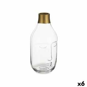 Vase Face Transparent Glass 11 x 24,5 x 12 cm (6 Units)