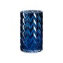 Vase Schnitzerei Stachel Blau Kristall 11,3 x 19,5 x 11,3 cm (6 Stück)