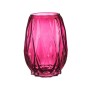 Vase Engraving Rhombus Pink Crystal 13,5 x 19 x 13,5 cm (6 Units)