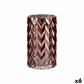 Vas Gravyr Ax Rosa Glas 11,3 x 19,5 x 11,3 cm (6 antal)