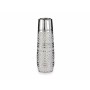 Vase Cylinder Stripes Silver Ceramic 10 x 30 x 10 cm (6 Units)