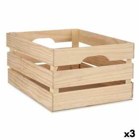 Dekorationslåda furuträ 31 x 20,2 x 41 cm (3 antal)