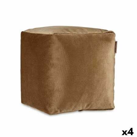 Pouf Velours Marron 30 x 30 x 30 cm (4 Unités)