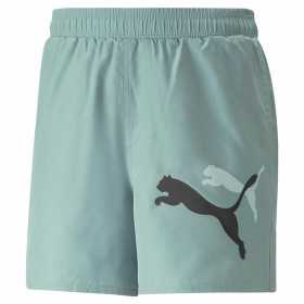 Men's Sports Shorts Puma Ess+ Logo Power Cat For All Time Aquamarine Blue Green
