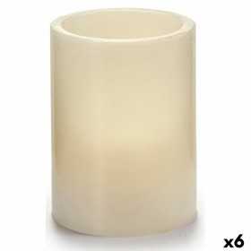 Bougie LED Crème 7,5 x 10 x 7,5 cm (6 Unités)