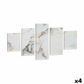 Set of 5 pictures Canvas Marble White (4 Units)